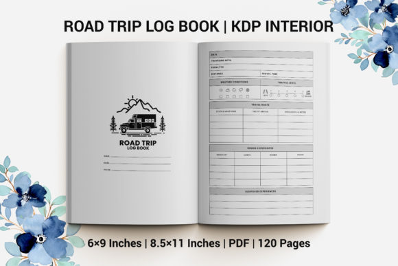 Download Road Trip Log Book KDP INTERIOR - Premium Bundle