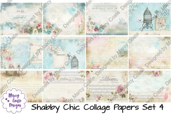 Download Shabby Chic Collage Papers Set 4 - Collage papers Collection