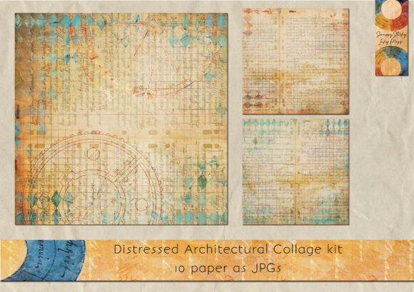 Download Distressed Architectural Collage Papers - Collage papers Collection